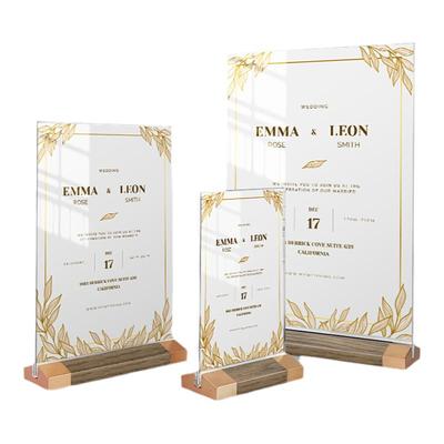 亚克力双面桌牌台卡架价目表广告展示牌透明菜品a4餐厅餐桌牌a5台牌架水牌木质奶茶店菜单立牌台签桌面价格牌