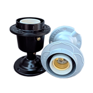 台湾E27加厚陶瓷工矿压铸铝螺口耐高温吊杆灯具灯座工业厂房灯头