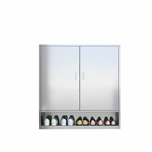 不锈钢鞋柜家用门口入户多层大容量收纳柜走廊过道阳台置物柜带锁