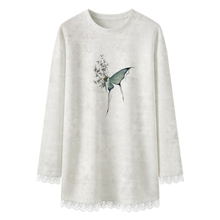 圆领加绒加厚德绒打底衫女内搭冬季可外穿中长款上衣女遮屁股洋气