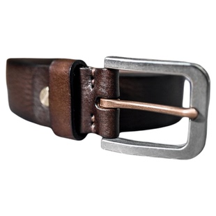 纯手工制作美式复古不锈钢扣真皮复古简约青年牛仔裤皮带腰带男款