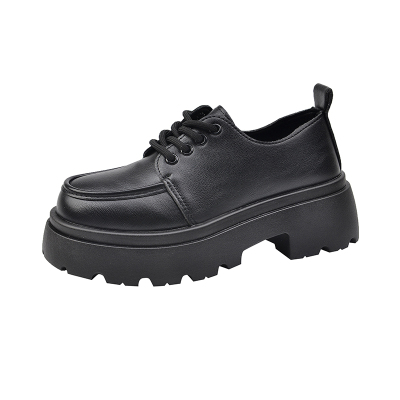 英伦风厚底百搭黑色jk乐福鞋