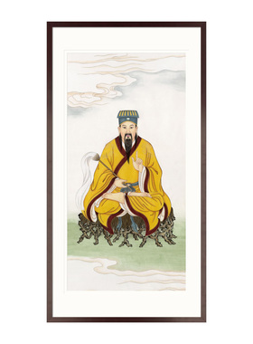 工笔神仙人物画赤松书房玄关中式
