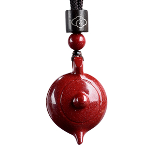 朱砂把把壶汽车钥匙挂件把把胡钥匙扣男小茶壶手把件手机链吊坠女