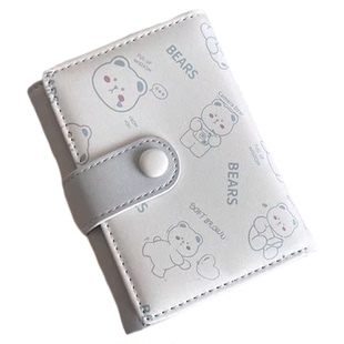 2026新款ins风可爱小熊钱包女款印花学生三折短款钱夹卡包零钱包