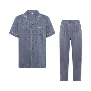【月光丝】爱美丽睡衣男士豹纹开衫短袖长裤家居服套装IM46BTM2
