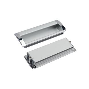 抽屉扣手AKJ01嵌入式铝拉手带不锈钢安装片207-96隐形太空铝提手