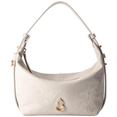 BAMPO半坡金元饭盒包 头层牛皮斜挎包新款软皮大容量单肩腋下包女