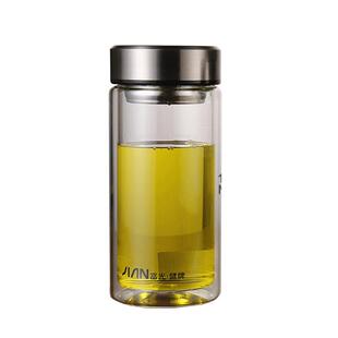 富光茶马仕双层玻璃杯高档男士茶杯加厚防烫便携泡茶定制水杯礼盒