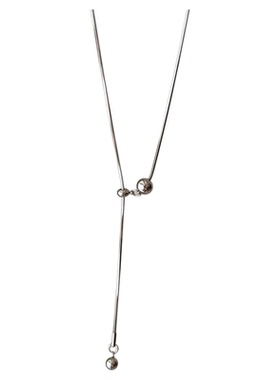 韩系ins风简约银色圆珠叠戴项链