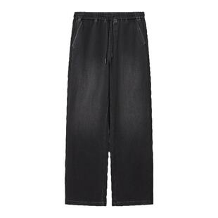 【宽松黑牛】卡宾轻薄休闲牛仔裤男2025夏季超柔纱线垂感宽松长裤