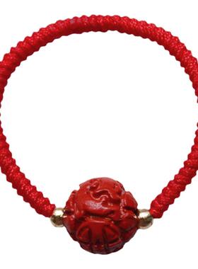 本命年戒指高含量朱砂女原创情侣