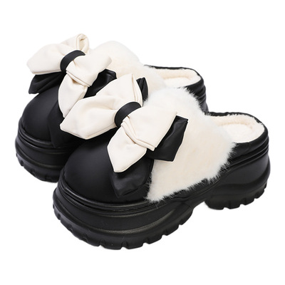 拖鞋女款2025新款厚底增高棉拖鞋