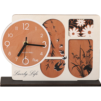 法式中古风时钟表摆台式桌面复古摆件高级感小众客厅电视柜装饰品