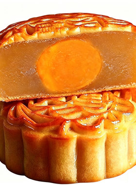 遂雅豆沙蛋黄月饼广式豆沙蛋黄味100克批发中秋节流心月饼整箱装
