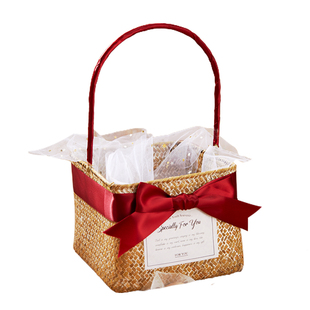 伴手礼女伴娘结婚实用婚礼手提竹篮伴郎宾客回礼礼盒创意高档实用