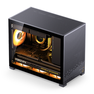 乔思伯D32PRO桌面小机箱玻璃侧透MATX背插240水冷TypeC电脑机箱