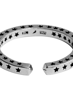 纯银男士戒指情侣印章素戒女尾戒