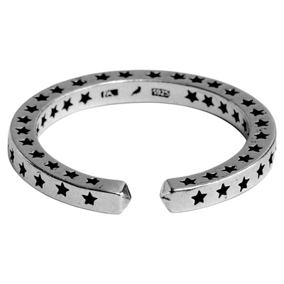 纯银男士戒指情侣印章素戒女尾戒