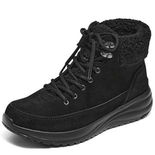 斯凯奇冬季女款舒适加绒保暖雪地靴厚底增高休闲冬靴棉鞋时尚鞋子