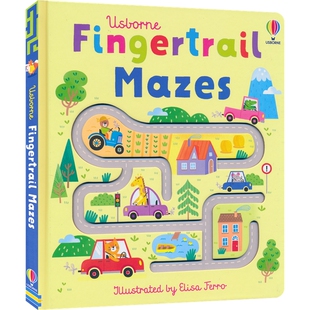 Usborne Fingertrail Mazes 尤斯伯恩 手指迷宫书 幼儿启蒙 手指痕迹书 纸板书 触摸书 益智游戏 英文原版进口图书