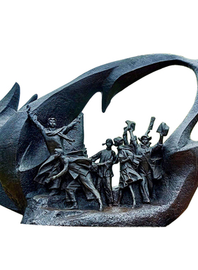 玻璃钢铸铜抗战人物雕塑定制