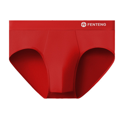 芬腾本命年A类纯棉红色三角裤男