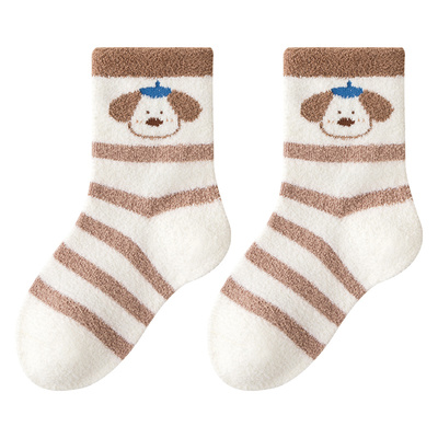 caramella男童秋冬袜子加厚保暖儿童袜子男孩宝宝可爱卡通中筒袜