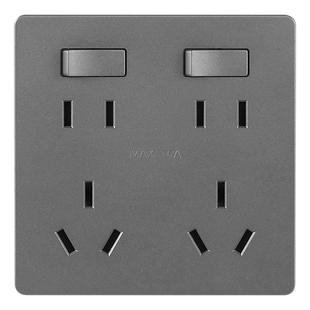 厨房专用插座86型暗装厨房插座带开关双五孔联排插座十孔10孔6孔