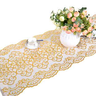 防水烫金PVC电视柜垫桌布免洗防烫茶几垫台布长方形盘垫欧式定制