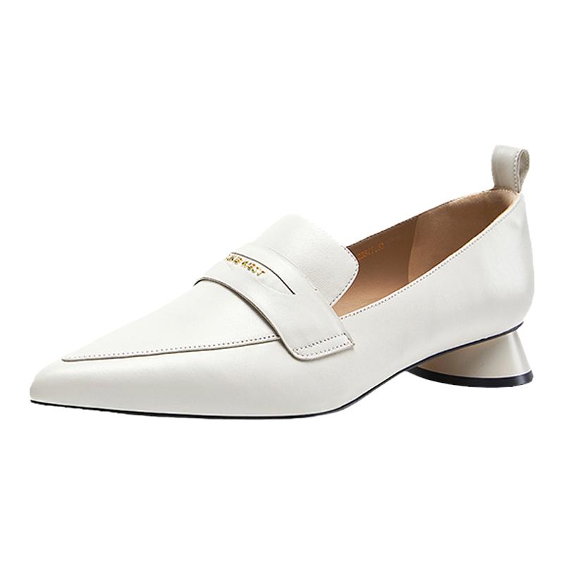 【斷碼清倉】Nine West/玖熙春秋新款尖頭單鞋圓鼓跟型一腳蹬職場(chǎng)