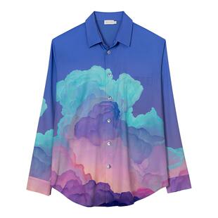 MANITO/曼尼陀Dreamy 衬衣 桑蚕丝印象派云朵油画感衬衫可外穿