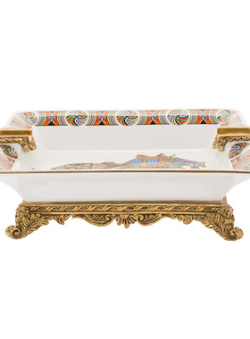 双美大象纹奢华欧式风三件套托盘