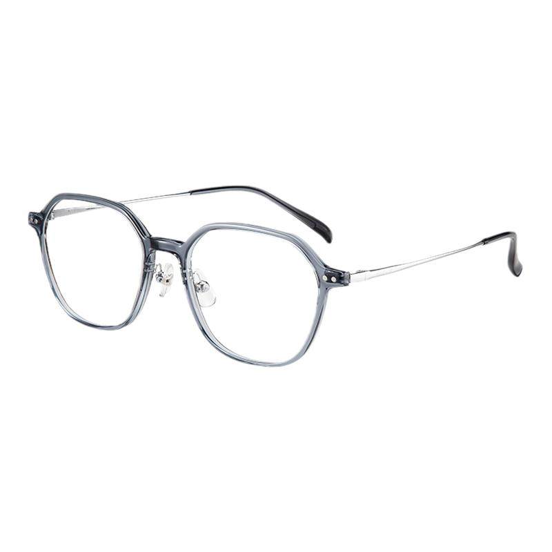 海俪恩冰透椰子灰大框近视眼镜女高级感防蓝光素颜眼镜架男N52003