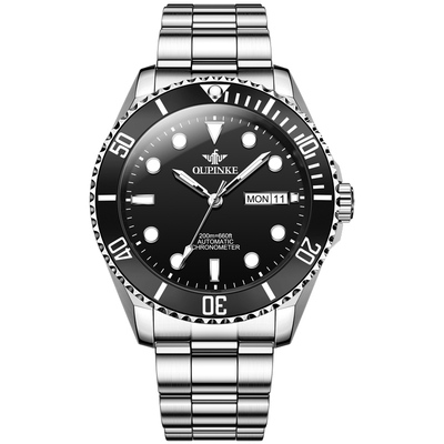 欧品客黑水鬼商务男士游艇潜水表