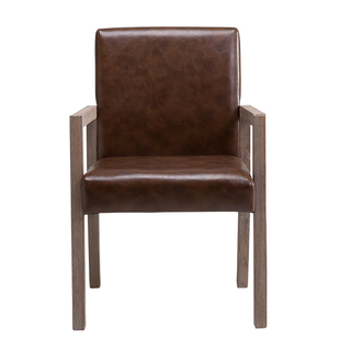 梵辰组装现代简约复古靠背实木扶手酒店餐厅餐椅休闲椅子久坐舒服