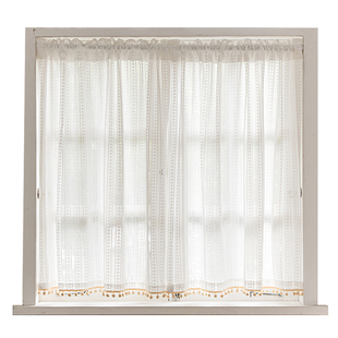 窗帘免打孔安装纱帘透光不透人小窗户遮挡短飘窗厨房隔断门帘简易