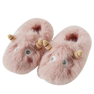 棉拖鞋女包跟棉鞋冬款保暖厚底毛绒拖鞋室内家居情侣可爱冬月子鞋