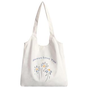 帆布包女白色单肩包大容量2025新款学生手提布袋高级慵懒上班通勤