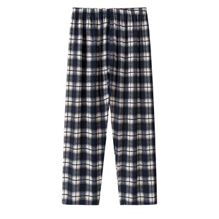 可外穿加大码格子人造棉绸睡裤女夏薄款胖mm宽松长裤子遛弯家居裤