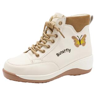 马丁靴女士真皮软底短靴冬季2026新款秋冬妈妈加绒牛筋底高帮女鞋