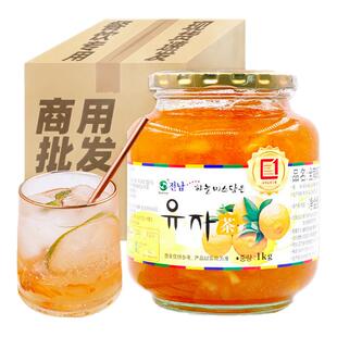 全南蜂蜜柚子茶韩国进口百香果柠檬水果茶果酱商用批发奶茶店专用