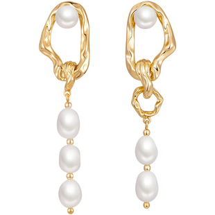 ZEGL设计师巴洛克复古异形珍珠耳环女轻奢高级感耳钉银针耳坠耳饰