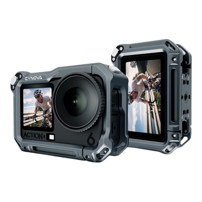 适用DJIAction6金属兔笼运动相机双开铝合金保护边框运动相机配件