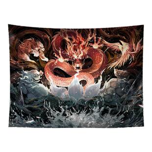 龙年中国龙墙布挂布背景墙背景布装饰卧室床头高级感宿舍墙面画布