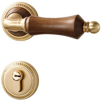 烁盾中古风胡桃木卧室家用门把手