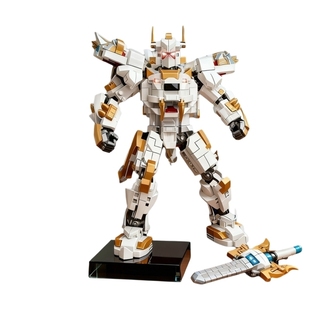 新款四神兽积木国风变形机甲模型男孩高难度拼装益智玩具生日礼物