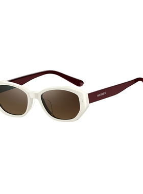 海俪恩贺峻霖同款复古开车偏光猫眼墨镜女款带度数小框白色太阳镜