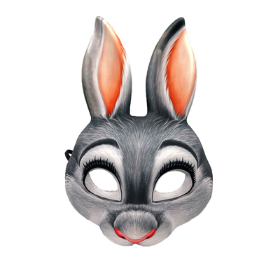 儿童兔子面具动漫卡通装饰表演道具狂欢节派对舞会半脸动物脸罩