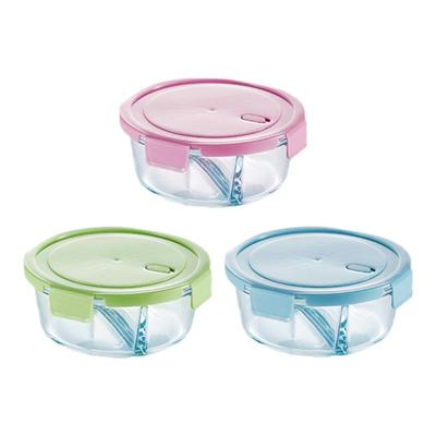 圆形玻璃餐盒可微波炉加热